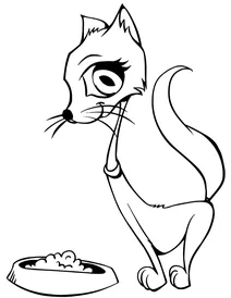 Кішка з котячим кормом