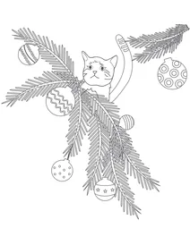 Кіт у гілках ялинки
