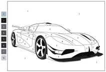 Koenigsegg one — розфарбуй за номерами