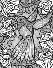 Колібрі zentangle
