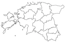Контурна карта естонії з регіонами