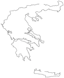 Контурна карта греції