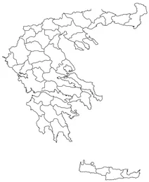 Контурна карта греції з регіонами