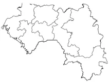 Контурна карта гвінеї з регіонами
