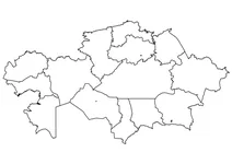 Контурна карта казахстану з регіонами