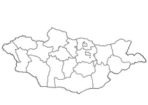 Контурна карта монголії з регіонами