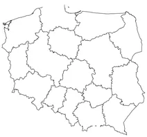 Контурна карта польщі з регіонами