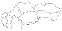 Контурна карта словаччини з регіонами
