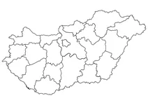 Контурна карта угорщини з регіонами