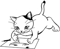 Кошеня малює ракету