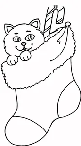 Кошеня у різдвяній шкарпетці