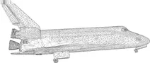 Космічний човник 3d вид збоку каркас