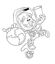 Космонавт робить селфі