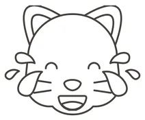 Кот обличчя зі сльозами радості