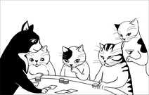 Коти грають в покер