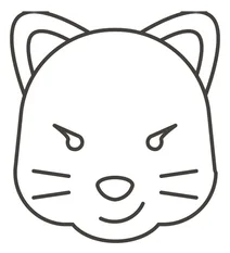 Котяче обличчя з криво усмішкою