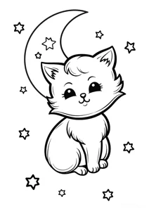 Котик та місяць