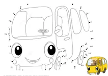 Крапка за крапкою – жовтий автобус