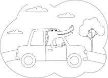 Крокодил за кермом автомобіля