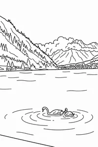 Lake with swans