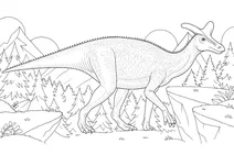 Lambeosaurus in the forest