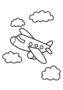 The plane flies in the clouds