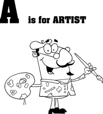 Літера a починає слово ” artist