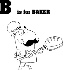 Літера b починає слово “baker