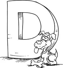 Літера d починає слово “dog
