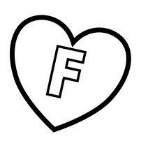 Літера f у сердечку