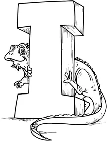 Літера i починає слово ” iguana