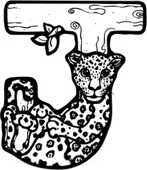 Літера j починає слово “jaguar