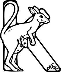 Літера k починає слово “kangaroo