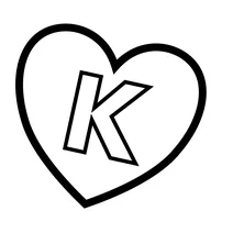 Літера k у сердечку