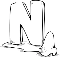 Літера n починає слово “nose