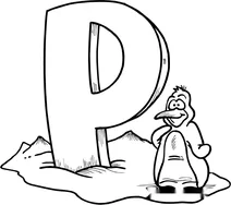 Літера p починає слово “penguin