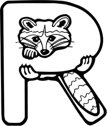 Літера r починає слово ” raccoon