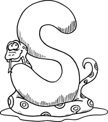 Літера s починає слово “snake