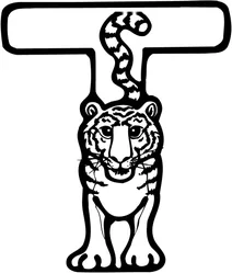 Літера t починає слово “tiger