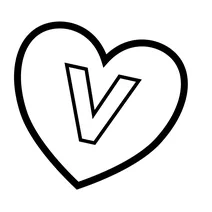 Літера v у сердечку
