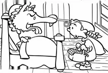 Little red riding hood and the wolf in bed