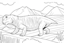 Lystrosaurus in prehistoric landscape