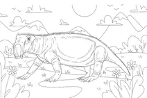 Lystrosaurus in prehistoric valley
