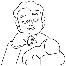 Людина годує дитину emoji