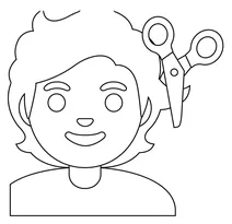 Людина отримує зачіску emoji
