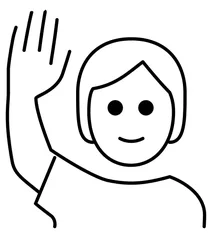 Людина піднімає руку emoji