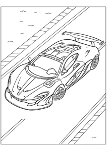 Розмальовка «”Макларен P1 GTR на гоночній трасі”»: роздрукувати, завантажити