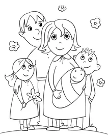 Мама з люблячою родиною