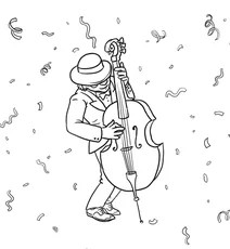 Mardi gras bass player