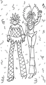Mardi gras costumed dancers